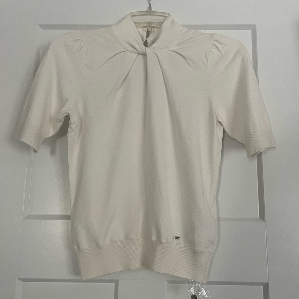 Ted Baker London knot detail Cream Short Sleeve Sweater